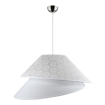 Duolla - Lustr na lanku COCO 1xE27/40W/230V pr. 50 cm bílá