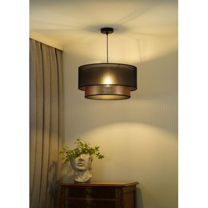Duolla - Lustr na lanku COPPER SHINY 1xE27/15W/230V pr. 45 cm hnědá/měděná