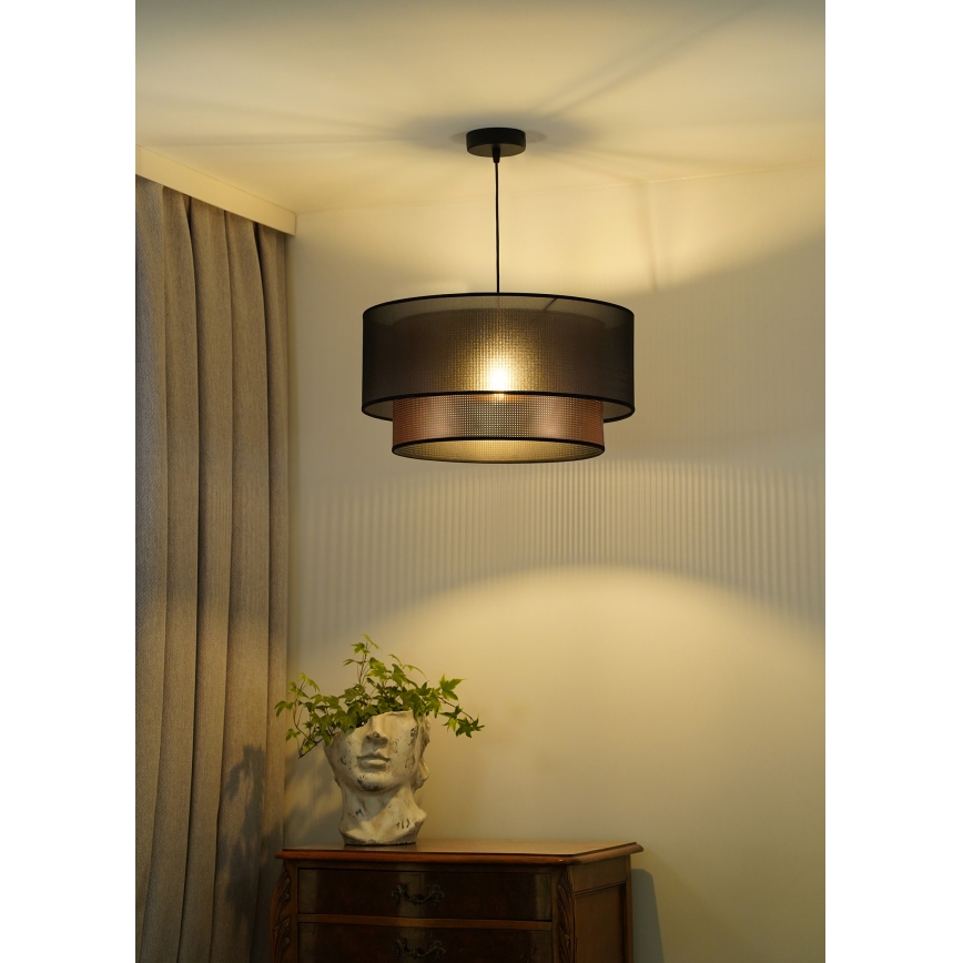 Duolla - Lustr na lanku COPPER SHINY 1xE27/15W/230V pr. 45 cm hnědá/měděná