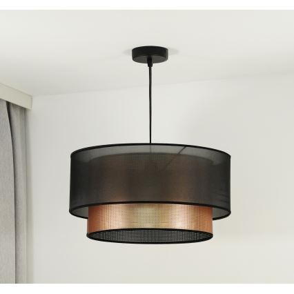 Duolla - Lustr na lanku COPPER SHINY 1xE27/15W/230V pr. 45 cm hnědá/měděná