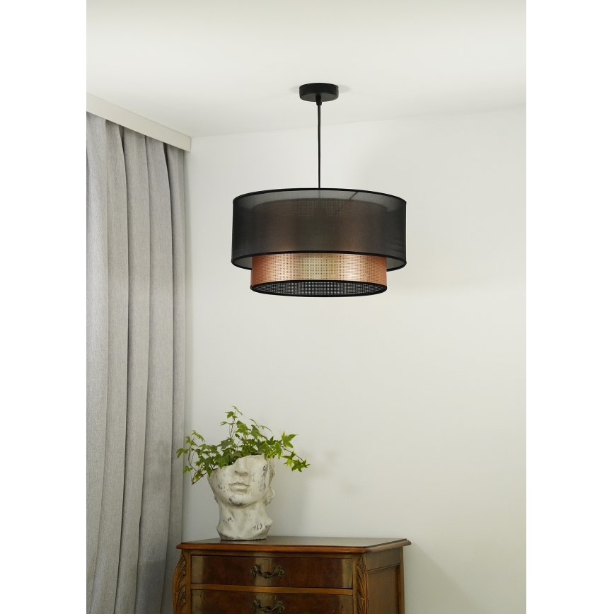 Duolla - Lustr na lanku COPPER SHINY 1xE27/15W/230V pr. 45 cm hnědá/měděná