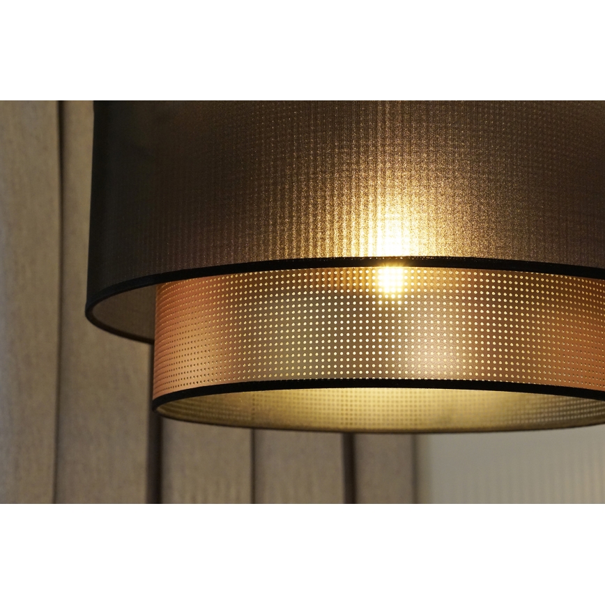 Duolla - Lustr na lanku COPPER SHINY 1xE27/15W/230V pr. 45 cm hnědá/měděná