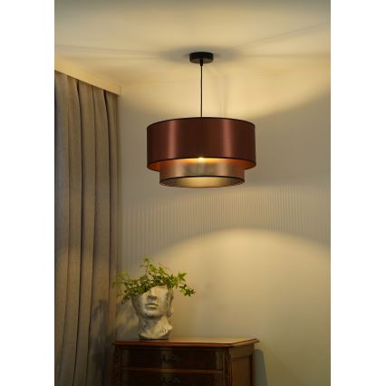 Duolla - Lustr na lanku COPPER SHINY 1xE27/15W/230V pr. 45 cm měděná