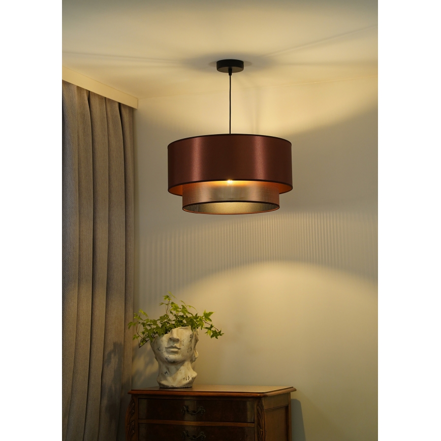 Duolla - Lustr na lanku COPPER SHINY 1xE27/15W/230V pr. 45 cm měděná