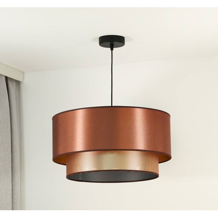 Duolla - Lustr na lanku COPPER SHINY 1xE27/15W/230V pr. 45 cm měděná