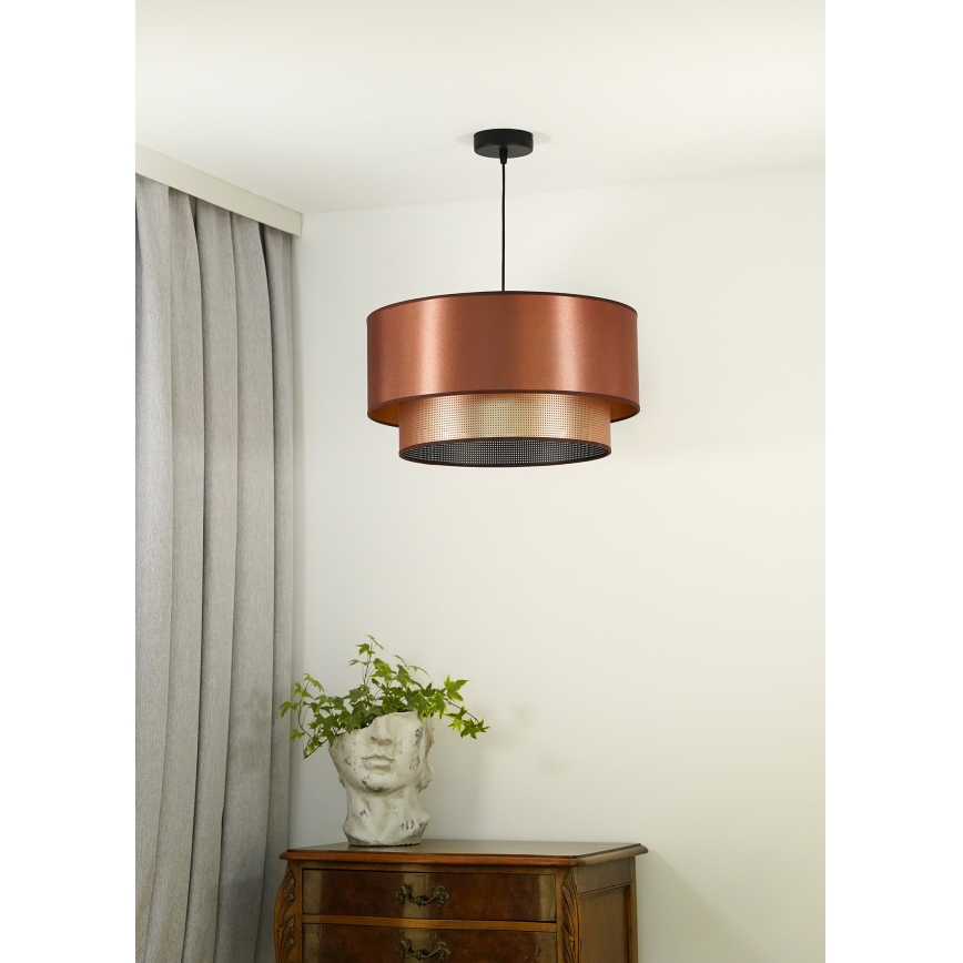 Duolla - Lustr na lanku COPPER SHINY 1xE27/15W/230V pr. 45 cm měděná