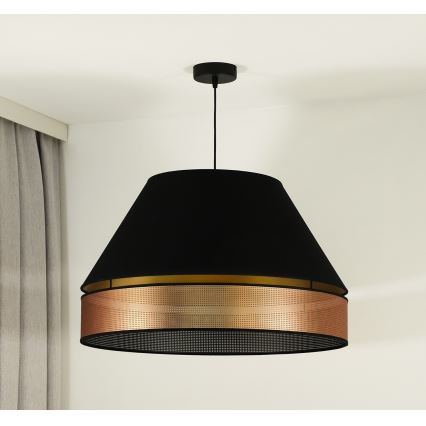 Duolla - Lustr na lanku COPPER SHINY 1xE27/15W/230V pr. 60 cm černá/měděná