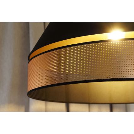 Duolla - Lustr na lanku COPPER SHINY 1xE27/15W/230V pr. 60 cm černá/měděná