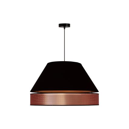 Duolla - Lustr na lanku COPPER SHINY 1xE27/15W/230V pr. 60 cm černá/měděná