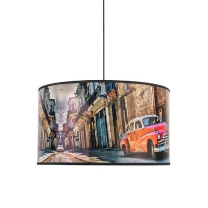 Duolla - Lustr na lanku CUBA RED 1xE27/15W/230V pr. 35 cm