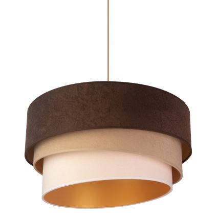 Duolla - Lustr na lanku DEVON 1xE27/40W/230V pr. 45 cm hnědá/béžová