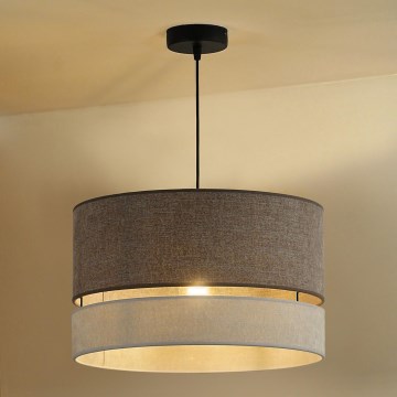 Duolla - Lustr na lanku DOUBLE 1xE27/15W/230V pr. 40 cm hnědá/šedá
