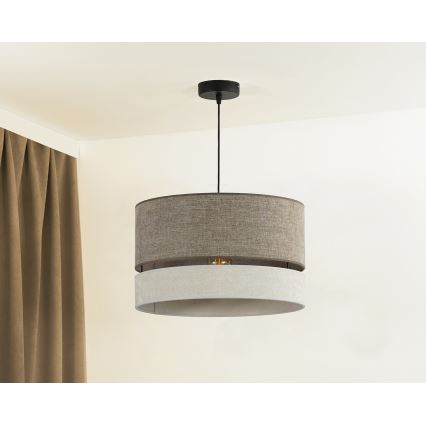 Duolla - Lustr na lanku DOUBLE 1xE27/15W/230V pr. 40 cm hnědá/šedá
