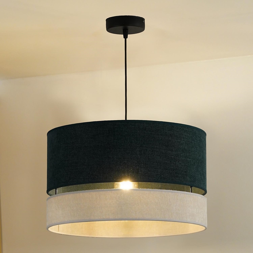 Duolla - Lustr na lanku DOUBLE 1xE27/15W/230V pr. 40 cm zelená/šedá