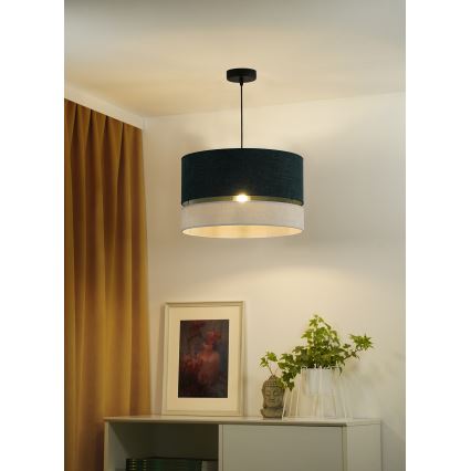 Duolla - Lustr na lanku DOUBLE 1xE27/15W/230V pr. 40 cm zelená/šedá