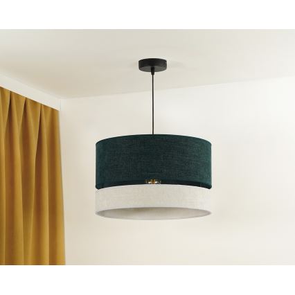 Duolla - Lustr na lanku DOUBLE 1xE27/15W/230V pr. 40 cm zelená/šedá