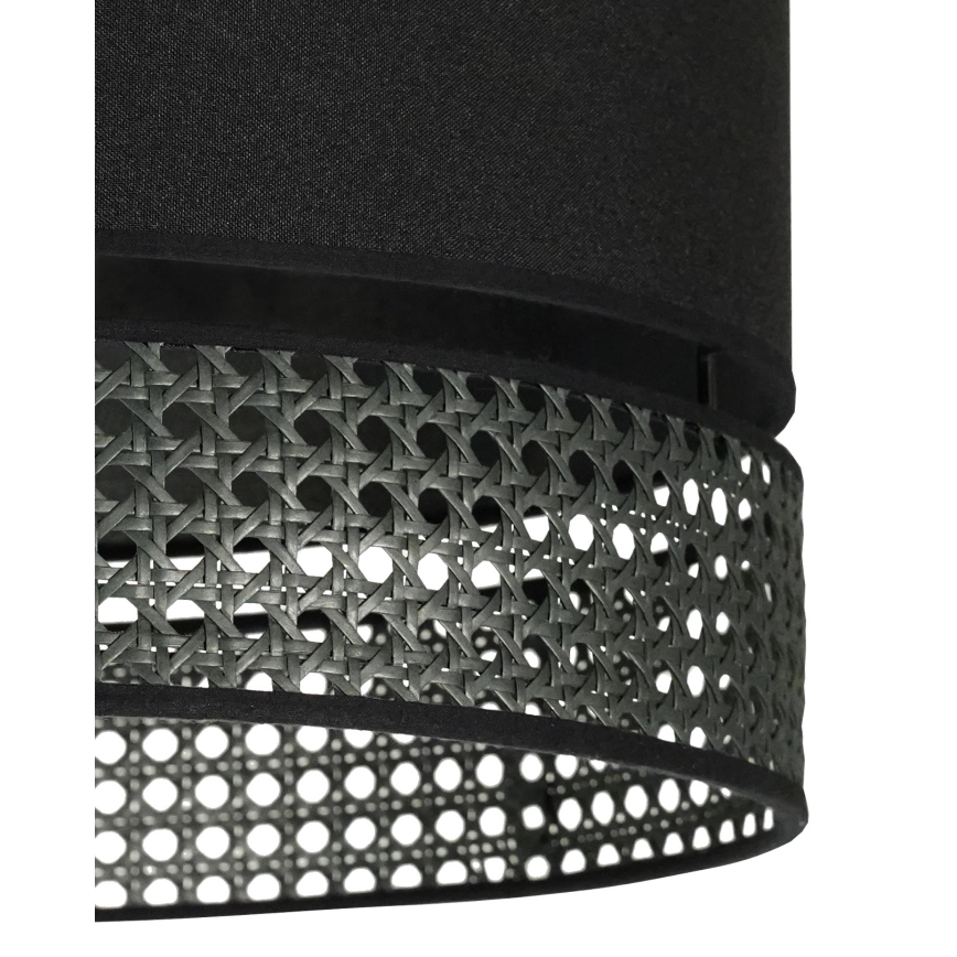 Duolla - Lustr na lanku DOUBLE RATTAN 1xE27/15W/230V pr. 40 cm černá