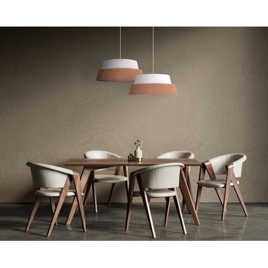 Duolla - Lustr na lanku GALAXY 1xE27/15W/230V pr. 50 cm hnědá/bílá