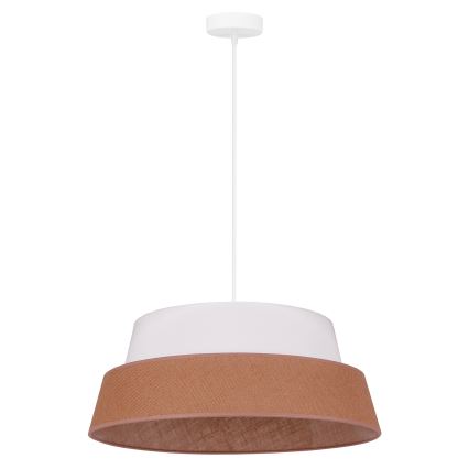 Duolla - Lustr na lanku GALAXY 1xE27/15W/230V pr. 50 cm hnědá/bílá