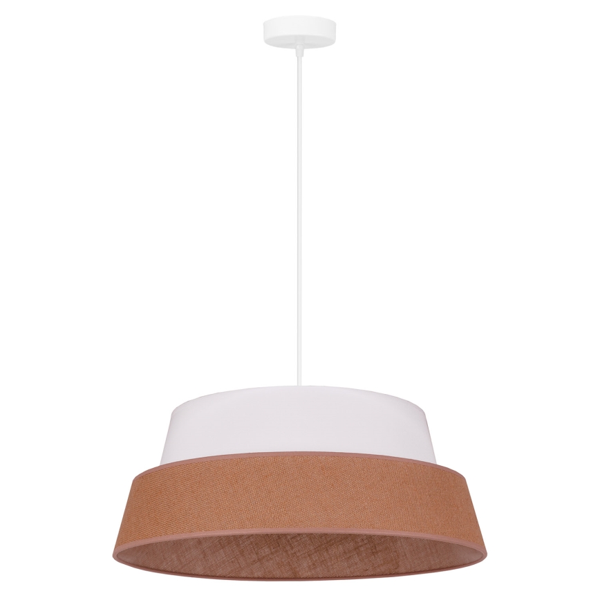 Duolla - Lustr na lanku GALAXY 1xE27/15W/230V pr. 50 cm hnědá/bílá