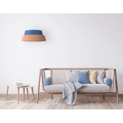 Duolla - Lustr na lanku GALAXY 1xE27/40W/230V pr. 50 cm modrá