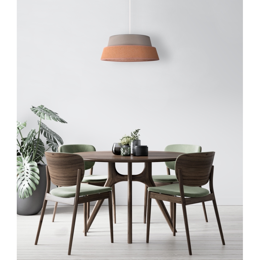 Duolla - Lustr na lanku GALAXY 1xE27/40W/230V pr. 50 cm šedá/hnědá