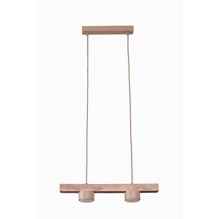 Duolla - Lustr na lanku IRONLINE 2xGX53/3W/230V borovice dub/béžová