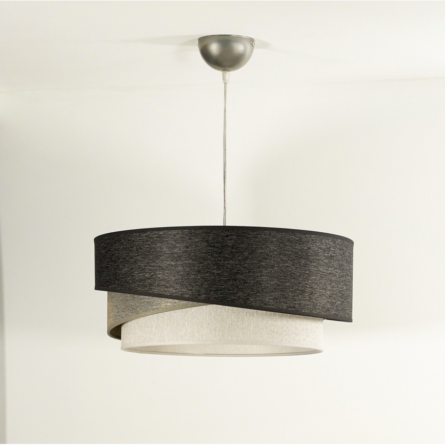 Duolla - Lustr na lanku KOBO 1xE27/15W/230V pr. 45 cm antracit/šedá/bílá
