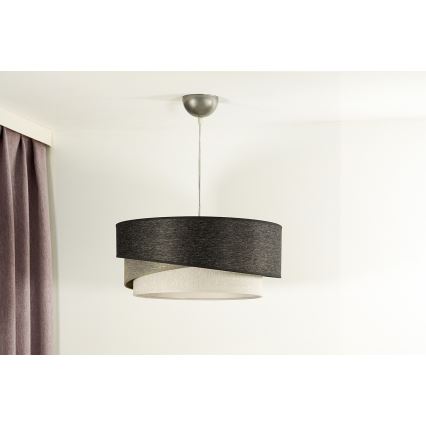 Duolla - Lustr na lanku KOBO 1xE27/15W/230V pr. 45 cm antracit/šedá/bílá