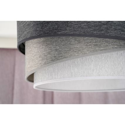 Duolla - Lustr na lanku KOBO 1xE27/15W/230V pr. 45 cm antracit/šedá/bílá