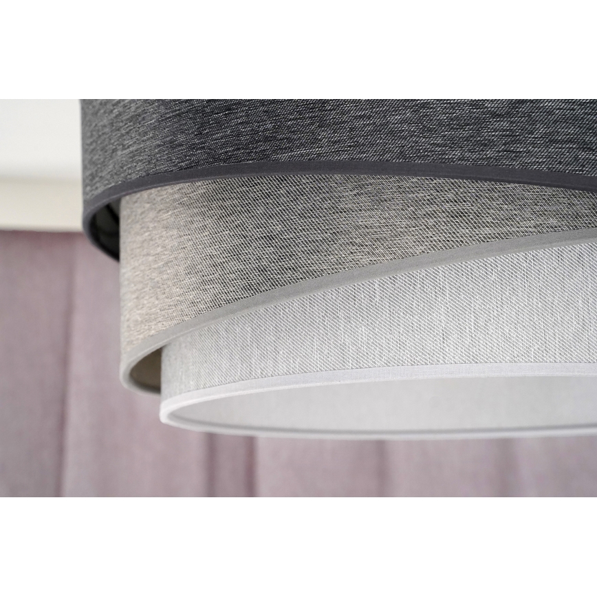 Duolla - Lustr na lanku KOBO 1xE27/15W/230V pr. 45 cm antracit/šedá/bílá