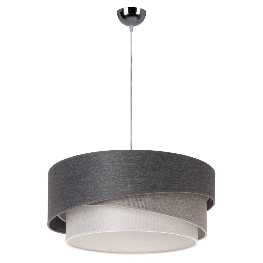 Duolla - Lustr na lanku KOBO 1xE27/15W/230V pr. 45 cm antracit/šedá/bílá