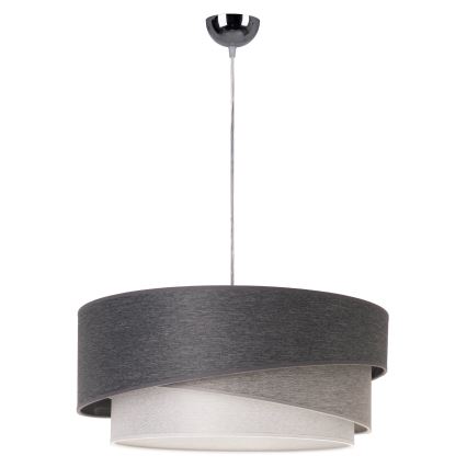 Duolla - Lustr na lanku KOBO 1xE27/15W/230V pr. 45 cm antracit/šedá/bílá