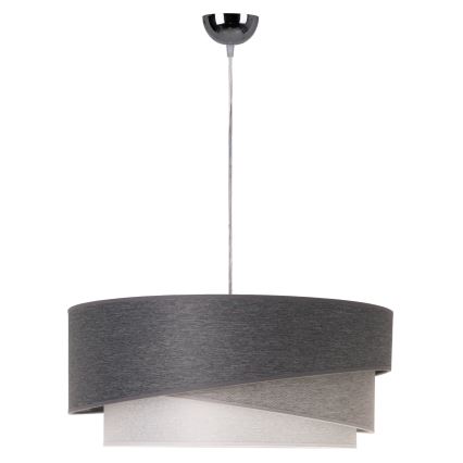Duolla - Lustr na lanku KOBO 1xE27/15W/230V pr. 45 cm antracit/šedá/bílá