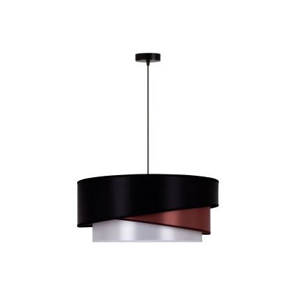 Duolla - Lustr na lanku KOBO 1xE27/15W/230V pr. 45 cm černá/vínová/stříbrná