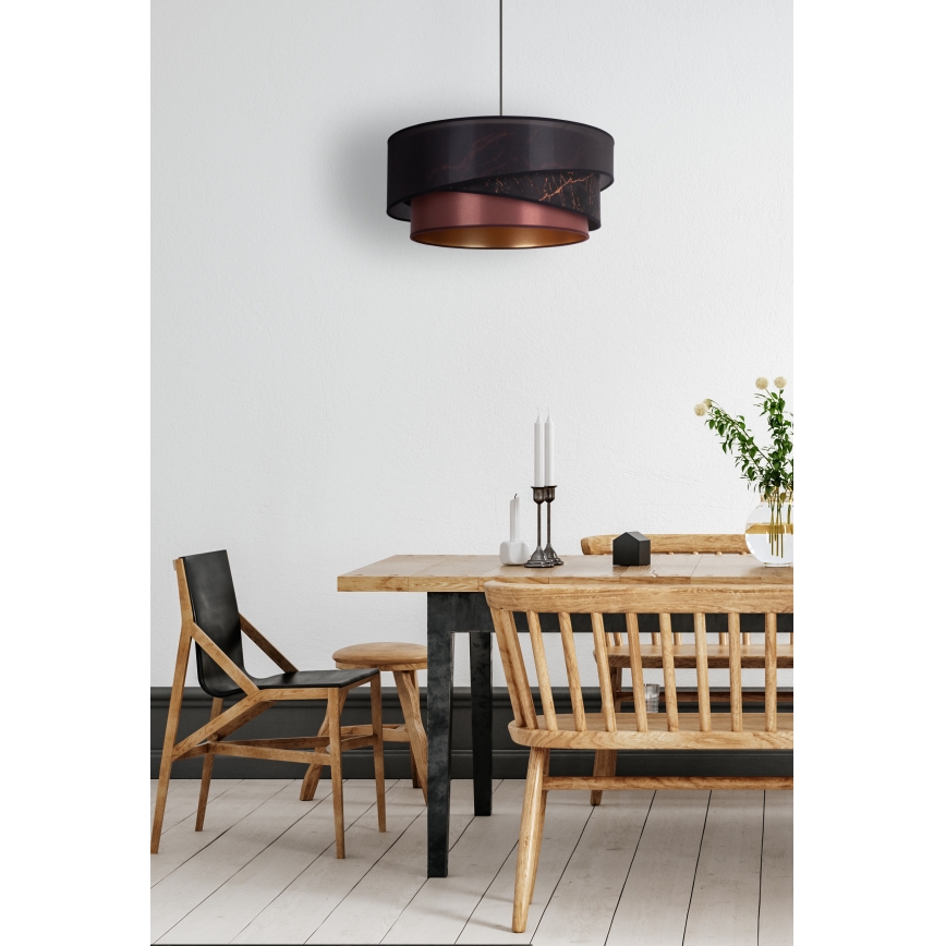 Duolla - Lustr na lanku KOBO 1xE27/15W/230V pr. 45 cm černá/vínová/zlatá