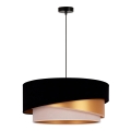 Duolla - Lustr na lanku KOBO 1xE27/15W/230V pr. 45 cm černá/zlatá/krémová