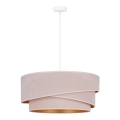 Duolla - Lustr na lanku KOBO 1xE27/15W/230V pr. 45 cm krémová/zlatá