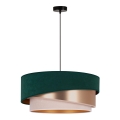 Duolla - Lustr na lanku KOBO 1xE27/15W/230V pr. 45 cm zelená/rosegold/krémová