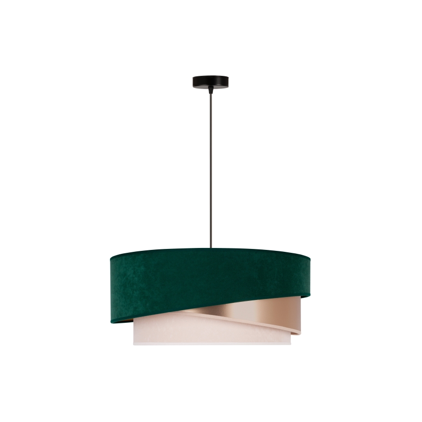 Duolla - Lustr na lanku KOBO 1xE27/15W/230V pr. 45 cm zelená/rosegold/krémová