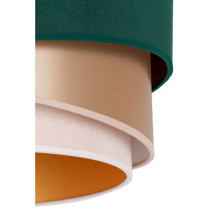 Duolla - Lustr na lanku KOBO 1xE27/15W/230V pr. 45 cm zelená/rosegold/krémová