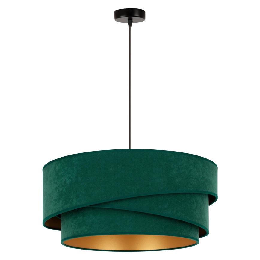 Duolla - Lustr na lanku KOBO 1xE27/15W/230V pr. 45 cm zelená/zlatá