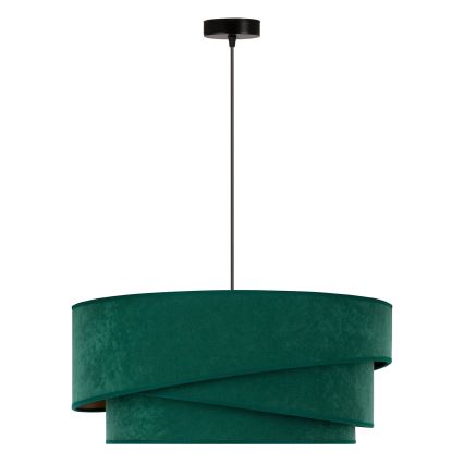 Duolla - Lustr na lanku KOBO 1xE27/15W/230V pr. 45 cm zelená/zlatá