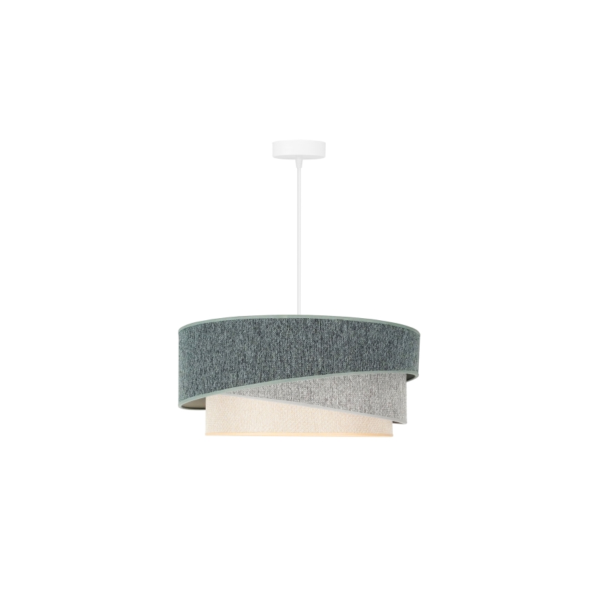Duolla - Lustr na lanku KOBO ECO RECYCLING 1xE27/15W/230V pr. 45 cm zelená/šedá/krémová