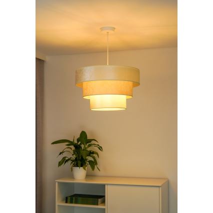 Duolla - Lustr na lanku LUNETA 1xE27/40W/230V pr. 45 cm krémová