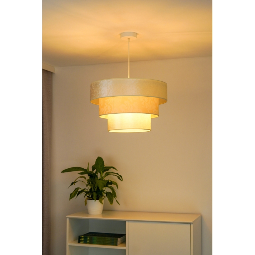 Duolla - Lustr na lanku LUNETA 1xE27/40W/230V pr. 45 cm krémová