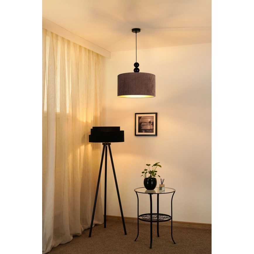 Duolla - Lustr na lanku LYON 1xE27/15W/230V pr. 40 cm hnědá