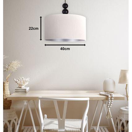Duolla - Lustr na lanku LYON 1xE27/15W/230V pr. 40 cm krémová