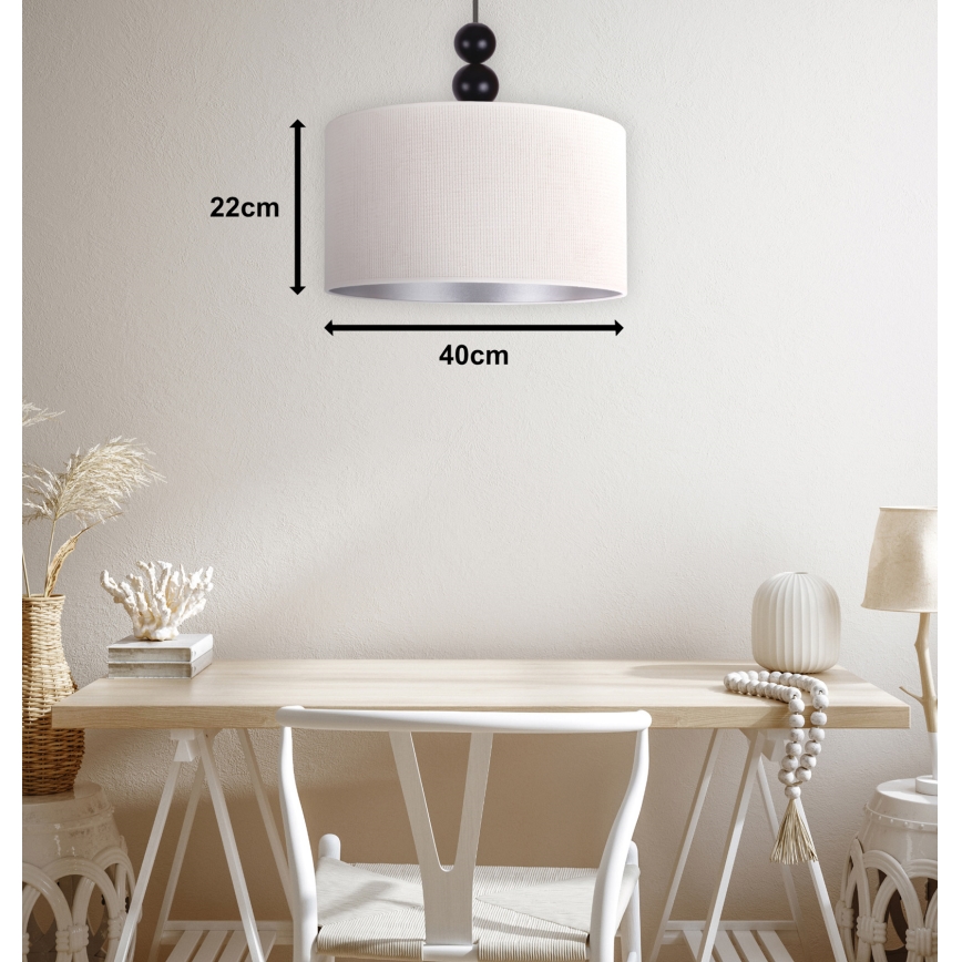 Duolla - Lustr na lanku LYON 1xE27/15W/230V pr. 40 cm krémová