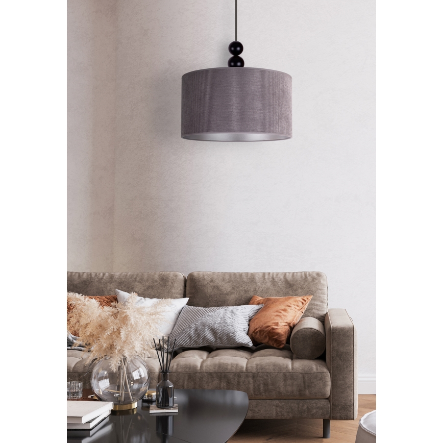 Duolla - Lustr na lanku LYON 1xE27/15W/230V pr. 40 cm šedá